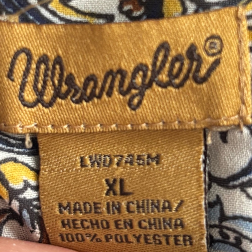 Wrangler Paisley Print Shirt - Blue, White, Yellow - Picture 2 of 3